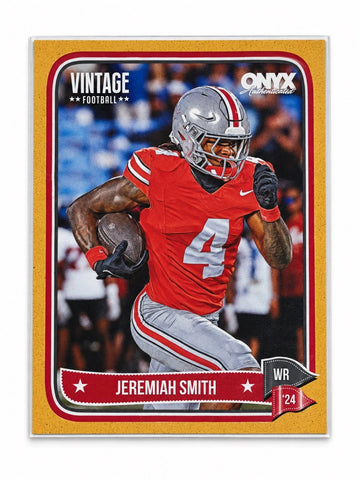 Jeremiah Smith RC 2024 Onyx Vintage Football Yellow /150 Ohio State Rookie WR — original product photo 1