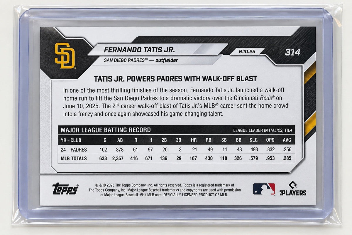 Fernando Tatis Jr 2025 Topps NOW #314 Orange /25 Padres Walk Off HR PR 795 — original product photo 3