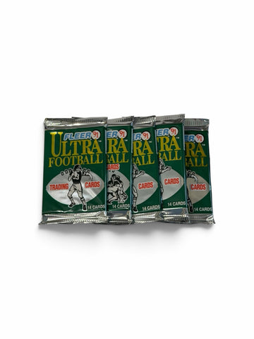 5 Pack Lot 1991 Fleer Ultra Football NFL Vintage Factory Sealed Packs — original photo 1