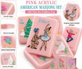 American Mahjong 160 Pink Acrylic Tile Bundle SET w/ Mat & 4 Racks Auto Pushers — original listing photo 1