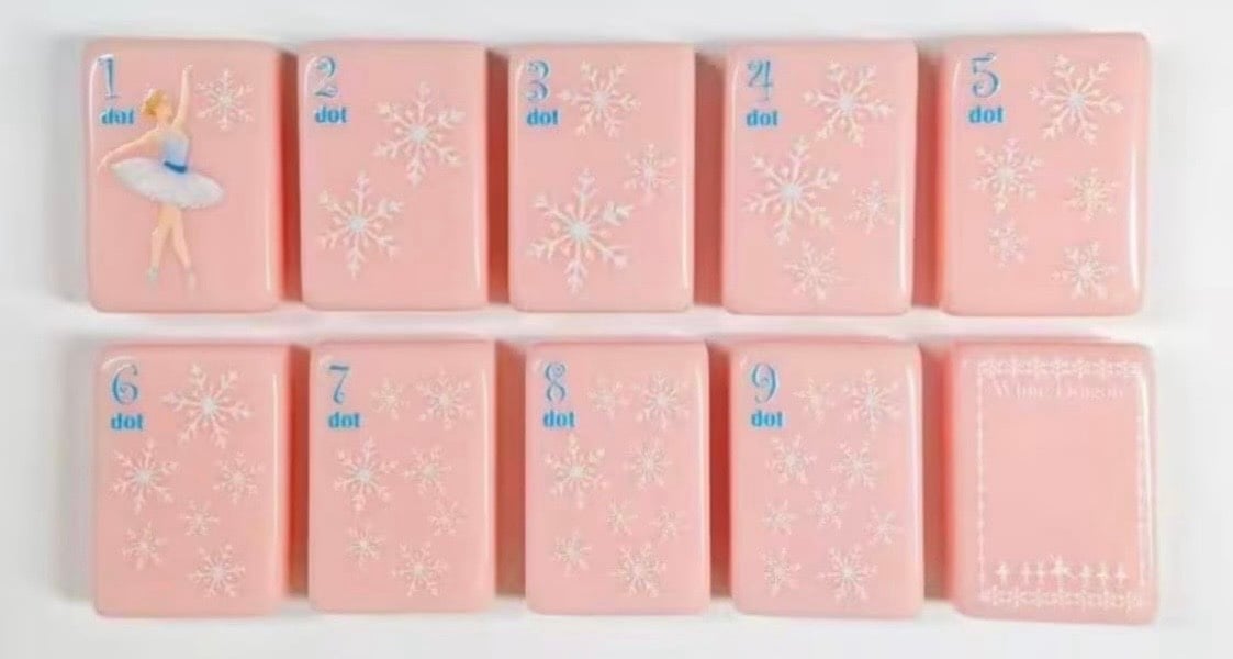 American Mahjong 160 Pink Acrylic Tile Bundle SET w/ Mat & 4 Racks Auto Pushers — original listing photo 5