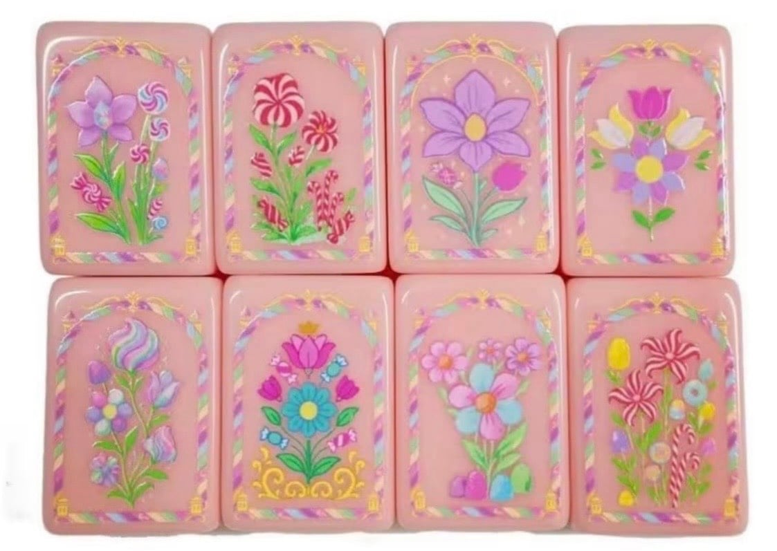 American Mahjong 160 Pink Acrylic Tile Bundle SET w/ Mat & 4 Racks Auto Pushers — original listing photo 6
