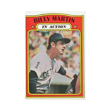 Billy Martin 1972 Topps #34 MLB Detroit Tigers Vintage VG In Action Card — original product photo 1