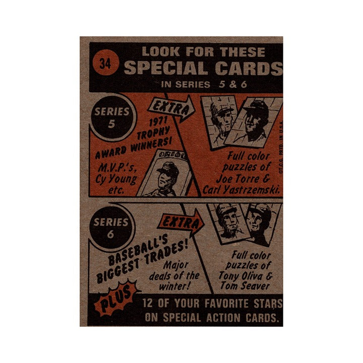 Billy Martin 1972 Topps #34 MLB Detroit Tigers Vintage VG In Action Card — original product photo 2