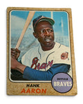 Hank Aaron 1968 Topps #110 MLB Atlanta Braves Vintage VG Baseball Card — original product photo 1