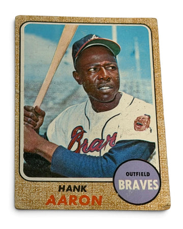Hank Aaron 1968 Topps #110 MLB Atlanta Braves Vintage VG Baseball Card — original product photo 1