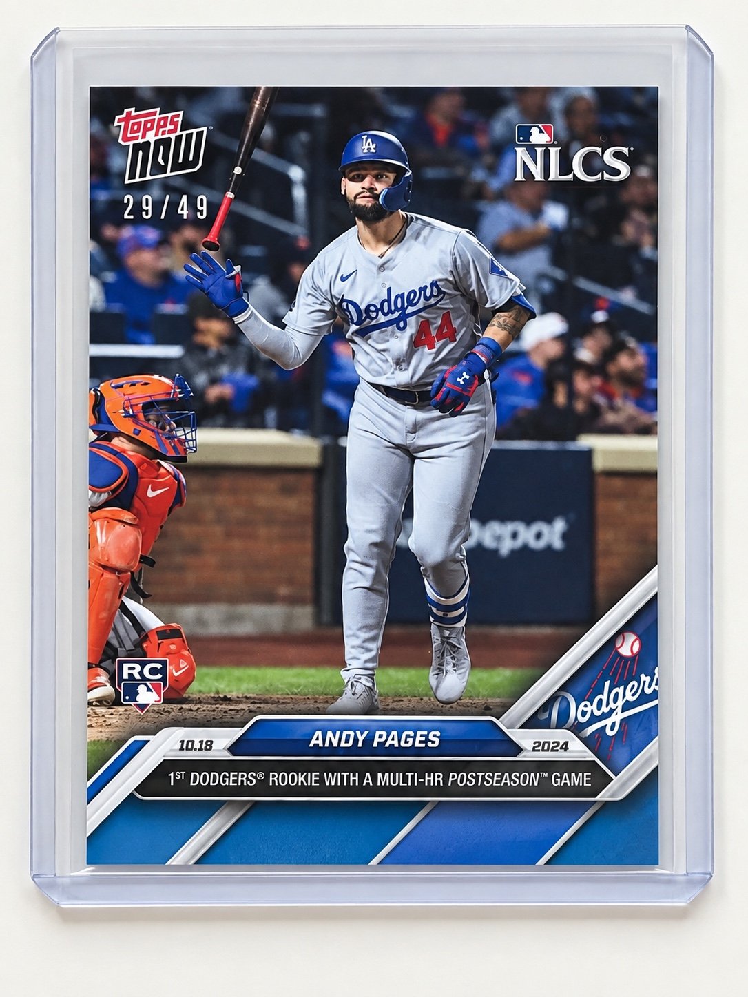Andy Pages RC 2024 Topps NOW #850 RC Blue /49 MLB LA Dodgers OF PR 1132 — original product photo 1