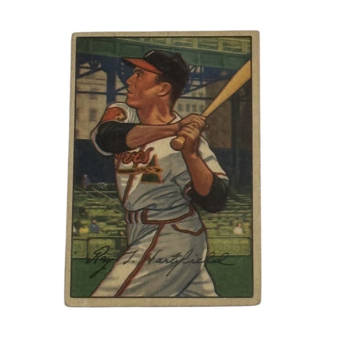 Roy Hartsfield 1952 Bowman #28 vintage Boston Braves baseball card raw ungraded