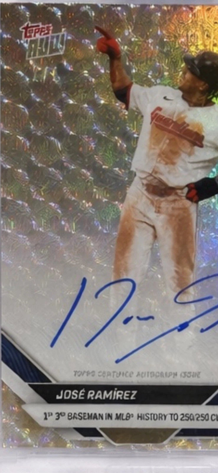 1/1 Historic Card Jose Ramirez 2025 Topps NOW Auto Rainbow Foil MLB Guardians — image 3