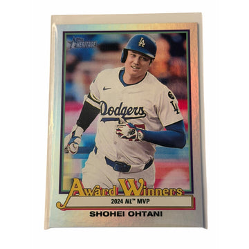 Shohei Ohtani 2025 Topps Heritage REFRACTOR AW-1 NL MVP Dodgers Insert