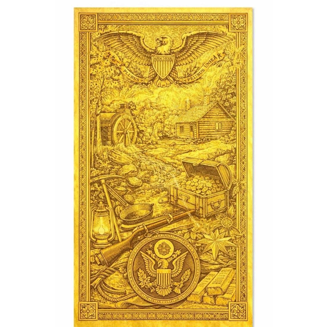 2022 New Hampshire Goldback $25 gold note 1/40 oz 24K gold Fortuna design