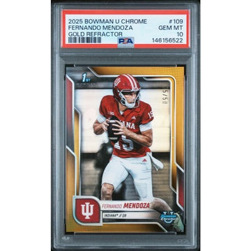 Fernando Mendoza 1st Bowman Chrome Gold Refractor /50 PSA 10 #1 NFL Draft Pick?