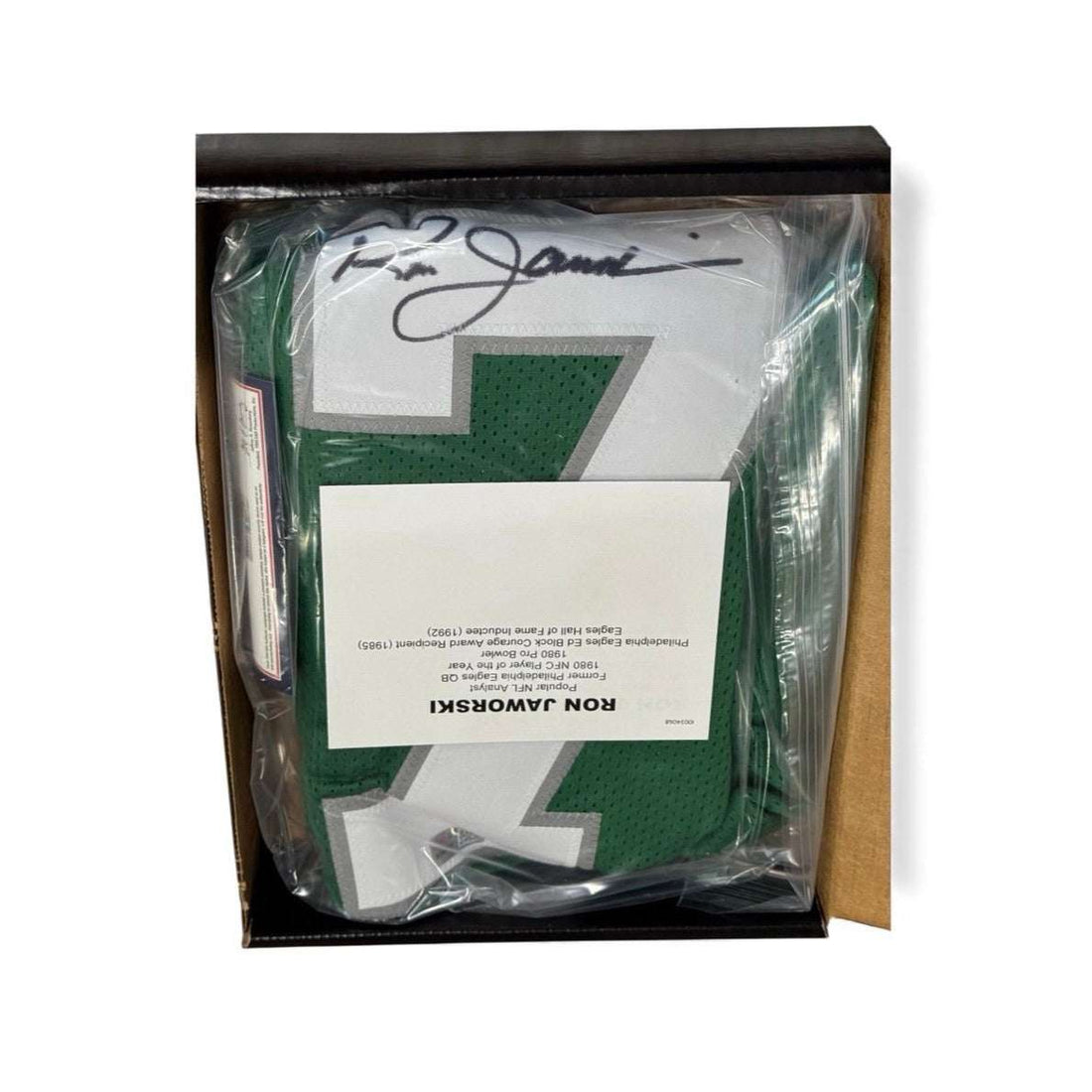 Ron Jaworski autographed Philadelphia Eagles #7 jersey in TriStar Hidden Treasures box with COA