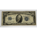 1934-D $10 Silver Certificate featuring Alexander Hamilton and blue Treasury seal vintage U.S. currency note