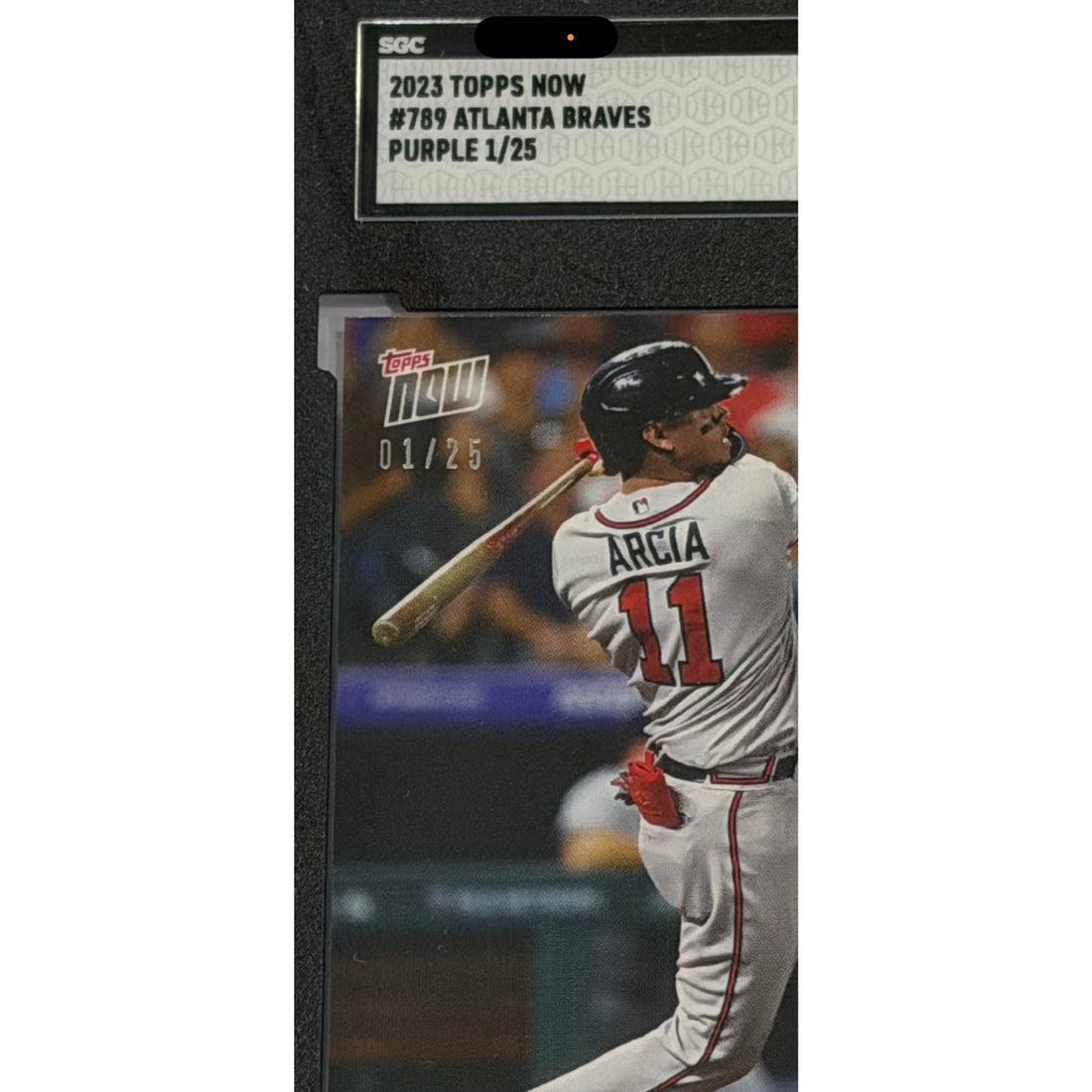 Atlanta Braves 1/25 Purple Arcia 2023 Topps NOW #789 SGC 10 MLB Record Card