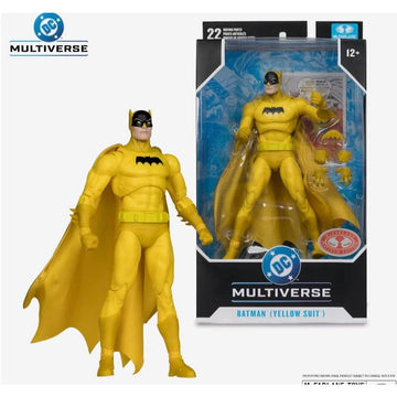 Limited Edition McFarlane DC Multiverse Batman figure in yellow suit with 22 articulation points and accessories in display box