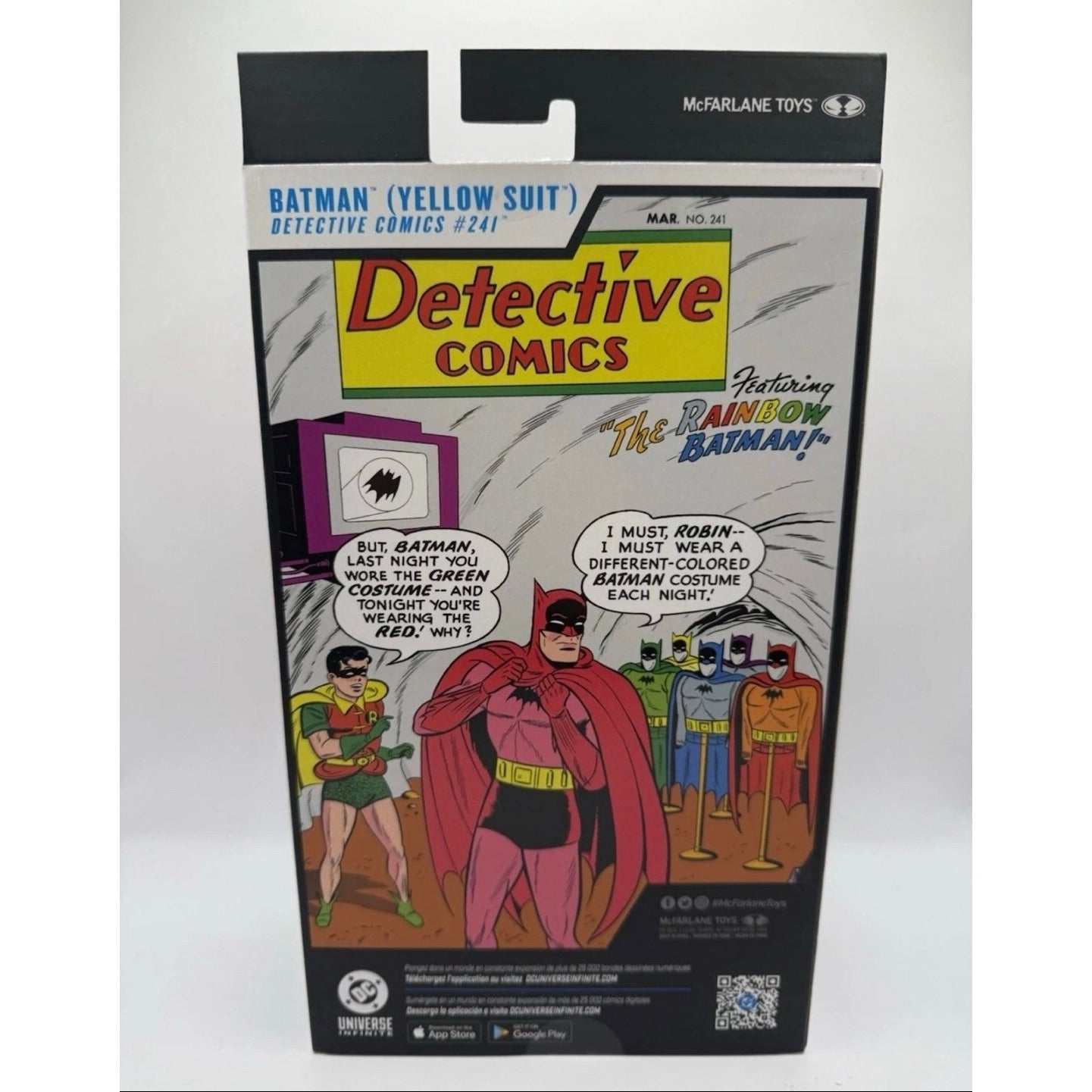 Limited Edition McFarlane DC Multiverse Batman Yellow Suit action figure in window box packaging