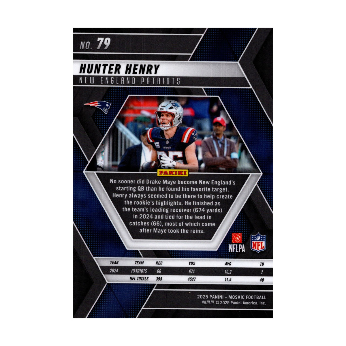 Hunter Henry 2025 Mosaic #79 New England Patriots NFL Card - image 4