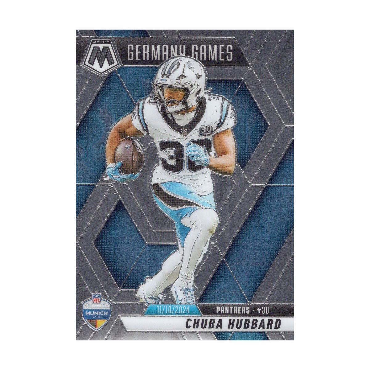 Chuba Hubbard 2025 Mosaic International Games #260 Carolina Panthers NFL Card - image 3