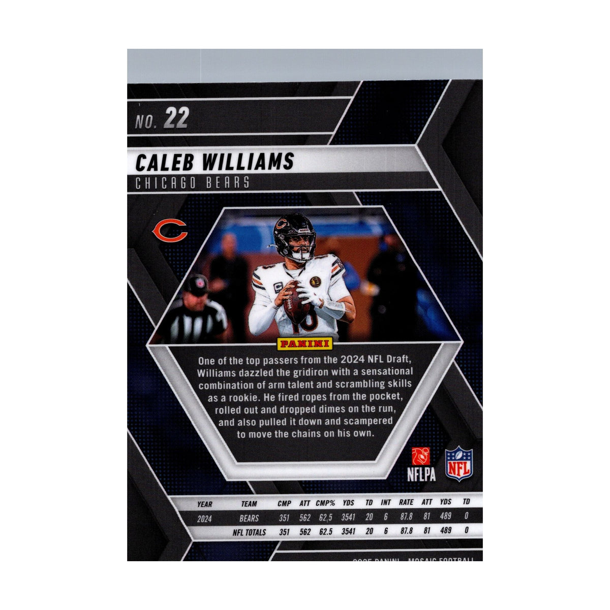 Caleb Williams 2025 Mosaic #22 Chicago Bears NFL Card - image 4