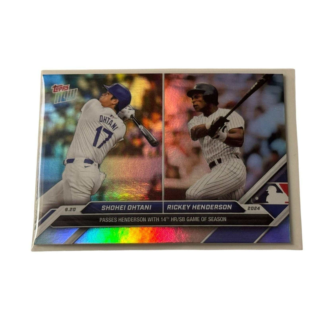 2024 Topps NOW Shohei Ohtani Rickey Henderson MLB record dual baseball card limited edition foil finish