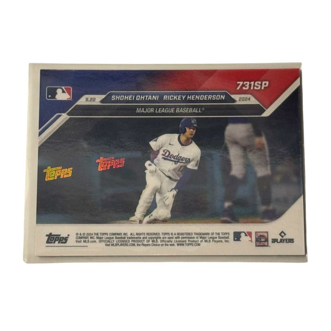 2024 Topps NOW Shohei Ohtani Rickey Henderson MLB record dual baseball card limited edition foil finish