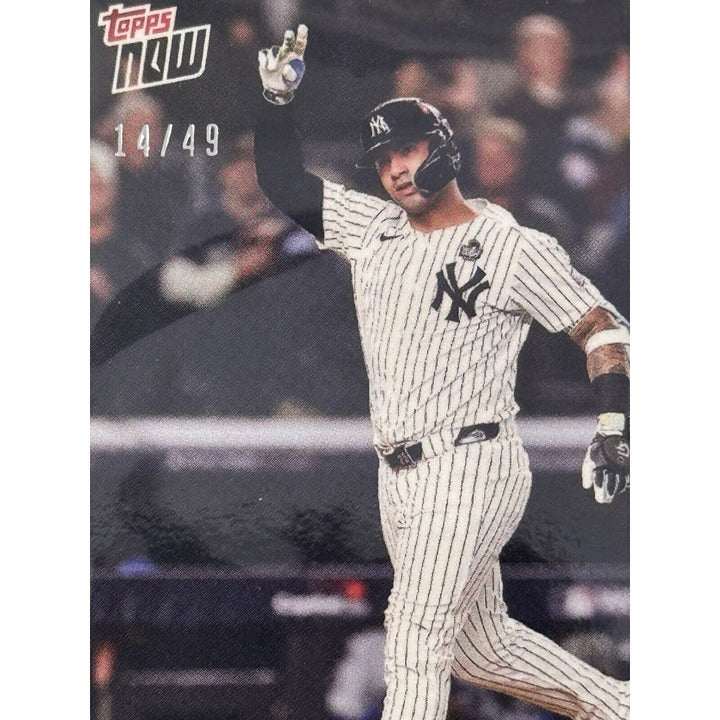 2024 Topps NOW Glaber Torres 14/49 Yankees World Series 3-run home run baseball card