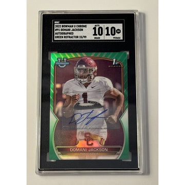 23/99 Domani Jackson RC Auto Refractor - 2022 Bowman University Bama - SGC 10 GM