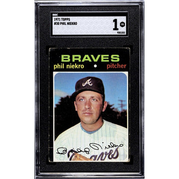 1971 Topps PHIL NIEKRO* MLB Atlanta Braves Baseball Card #30 HOF Legend - SGC 1*
