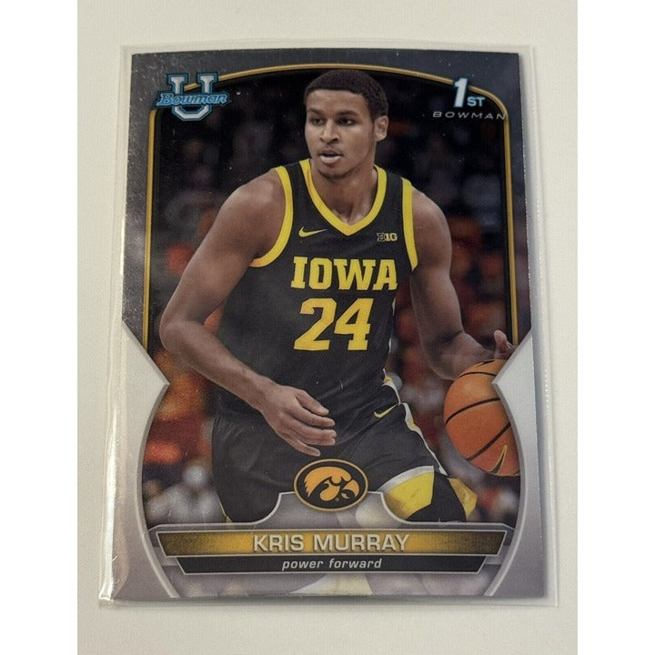 Kris Murray Iowa Hawkeyes 1st Bowman 2023 Topps Chrome basketball card #71