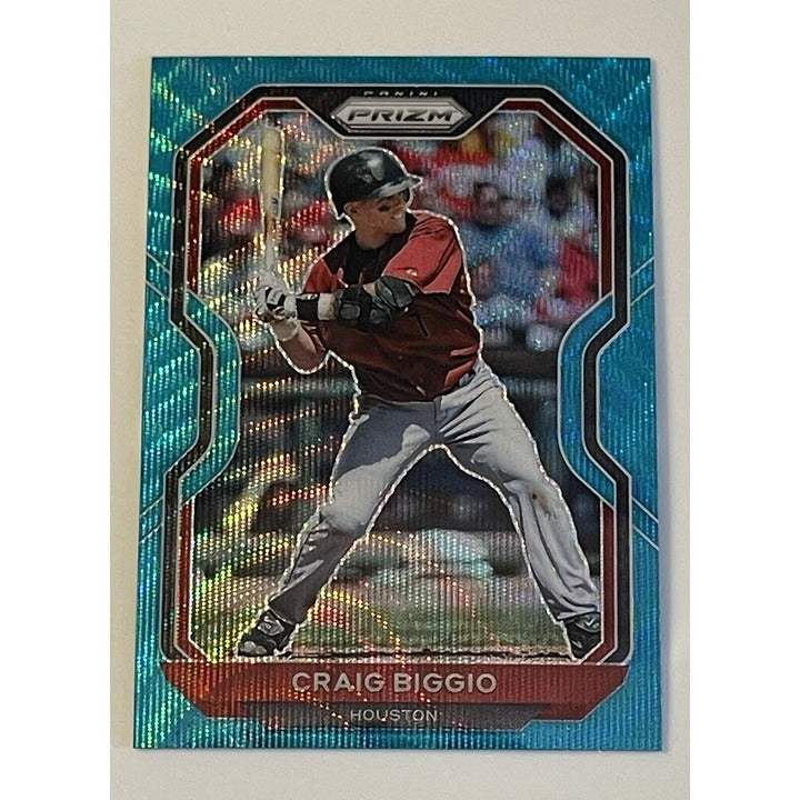 2021 Panini Prizm Craig Biggio Teal Wave Parallel MLB Houston Astros baseball card