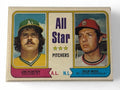 Vintage 1974 Topps All-Star Pitchers baseball card featuring Jim Hunter and Rick Wise