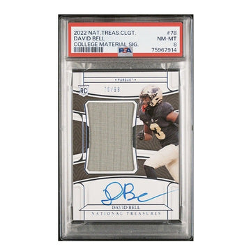 David Bell RC 2022 National Treasures Patch Auto On Card Auto #/99 PSA 8 -Browns