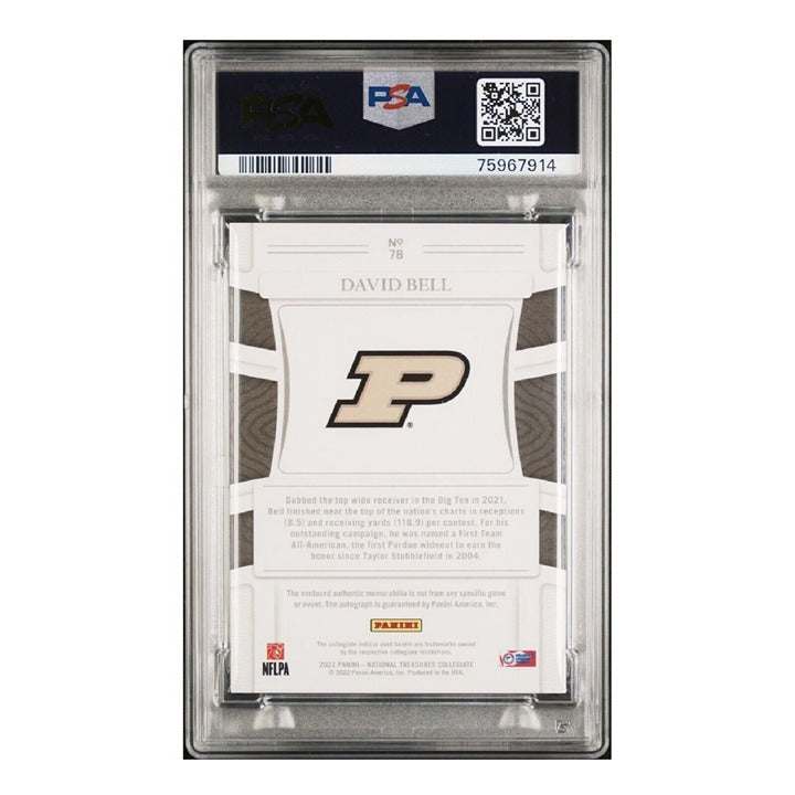 David Bell RC 2022 National Treasures patch autograph card #70/99 PSA 8 Browns