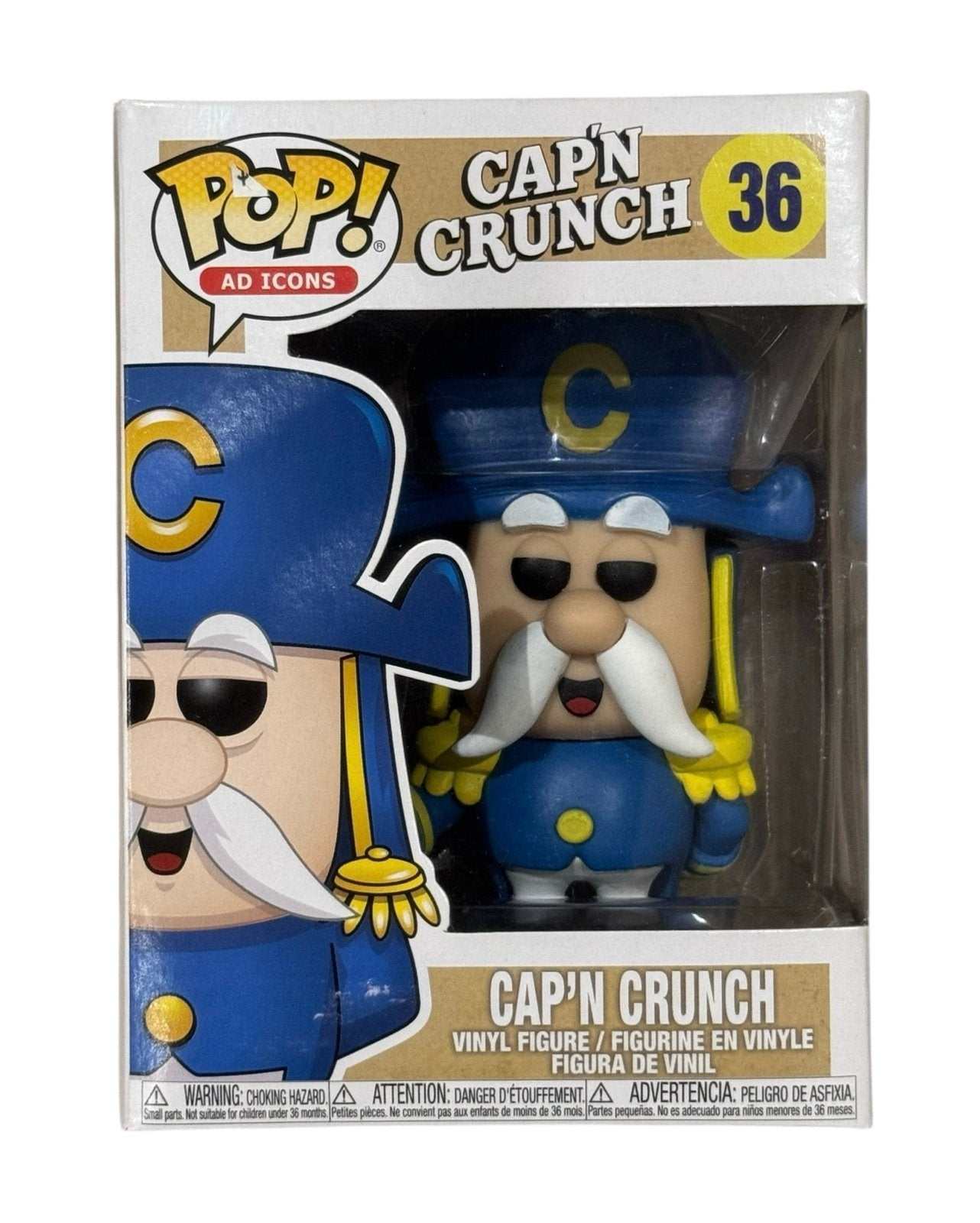 Funko Pop Ad Icons Capn Crunch vinyl figure collectible in original box with Capn Crunch cereal mascot design