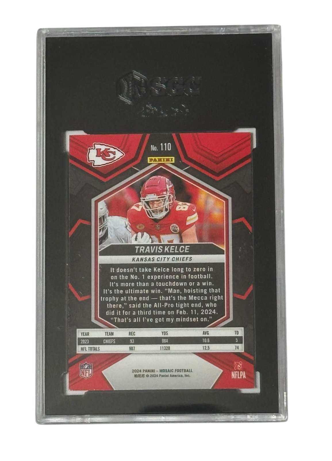Travis Kelce 2024 Panini Mosaic graded SGC 8.5 NFL Chiefs collectible card