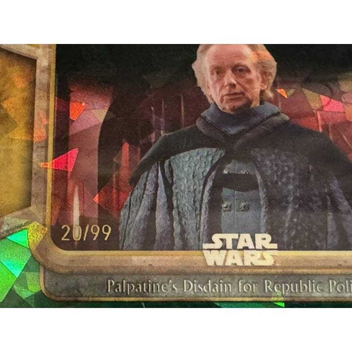 2024 Topps Chrome Sapphire Star Wars Phantom Menace Palpatine's Dissain #57 card 20/99 collectible