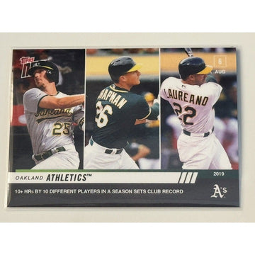 2019 Topps Now MLB OAKLAND ATHLETICS As 10 Hrs 10 Players 175 Printed VERY RARE!