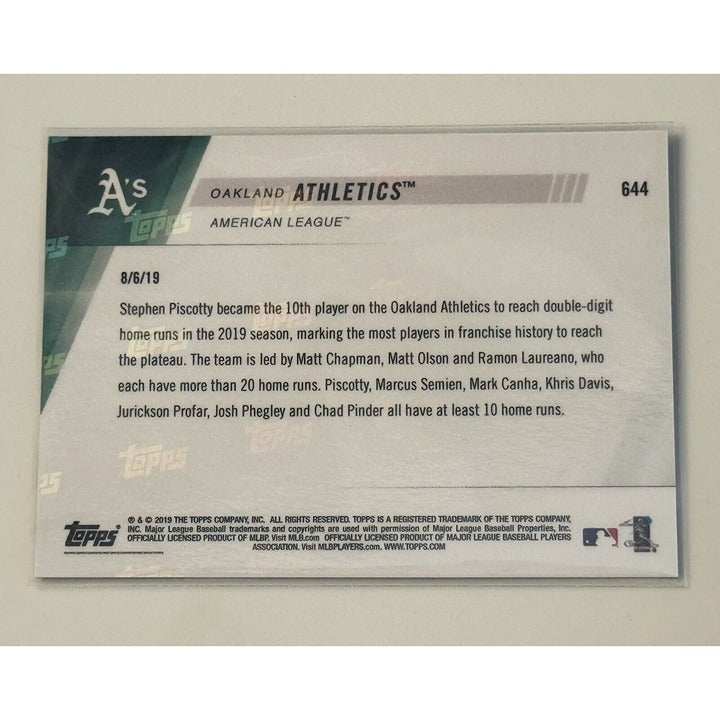 2019 Topps Now MLB Oakland Athletics rare tricard featuring 10 home runs by 10 players