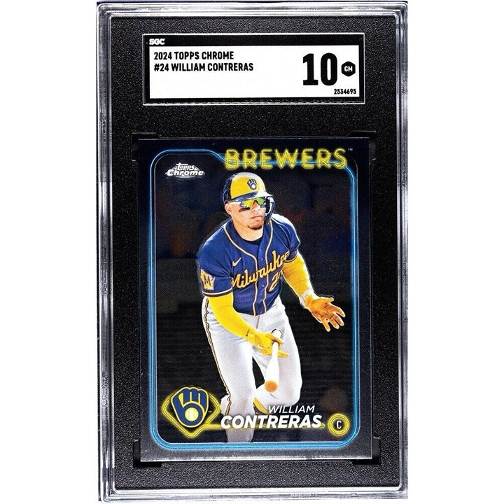 William Contreras 2024 Topps Chrome MLB Milwaukee Brewers Baseball #24 - SGC 10*