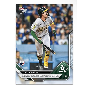 2025 Topps Now Jacob Wilson RC* 1st Multi-HR Game* - MLB Oakland A’s - Card #177