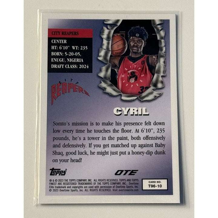 2022-23 Topps OTE Finest Somto Cyril rookie refractor autograph basketball card