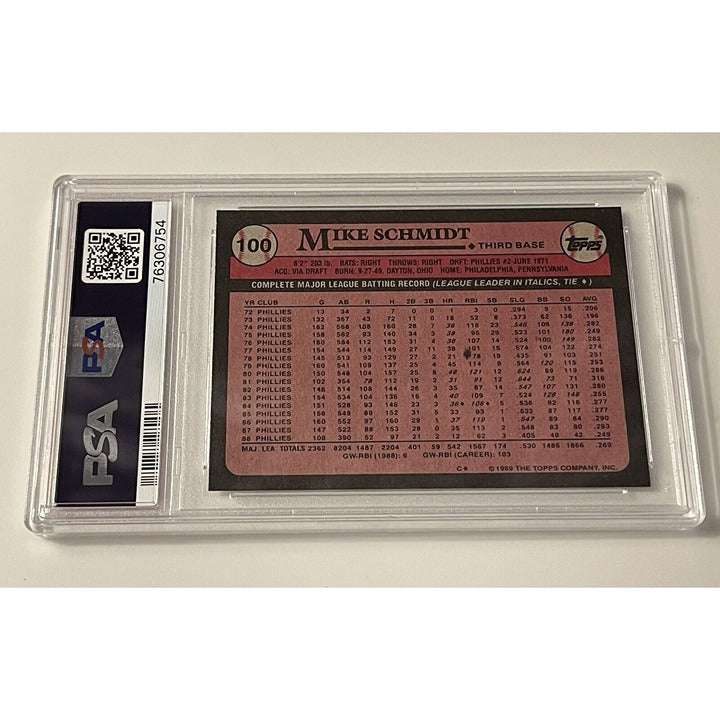 1989 Topps Mike Schmidt PSA 9 vintage Philadelphia Phillies third base baseball card
