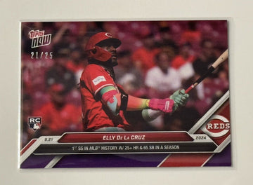 21/25 Elly De La Cruz RC Color MATCH 2024 MLB TOPPS NOW 734 Fastest 2 100 SB/XBH