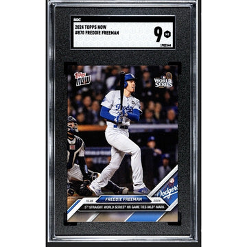 Freddie Freeman LA Dodgers 2024 MLB Topps NOW 5th Straight Game W/HR 870 - SGC 9