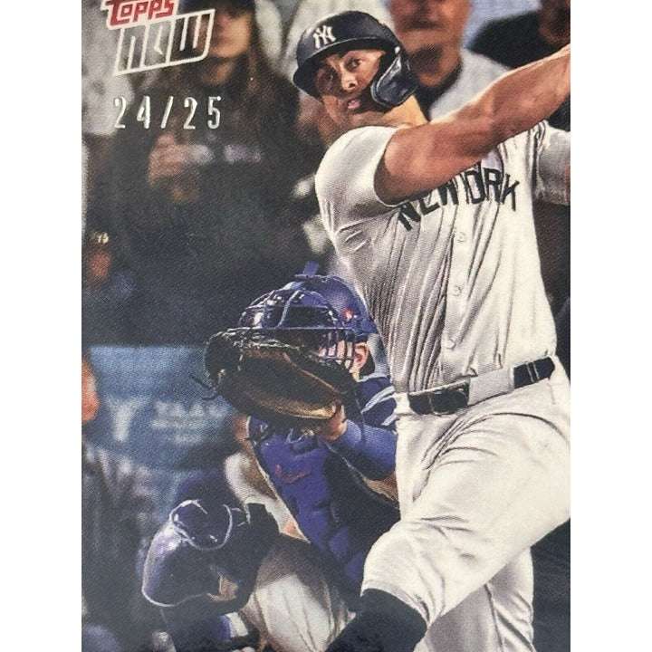Giancarlo Stanton 2024 Topps Now limited edition baseball card hitting hardest ball in Statcast era