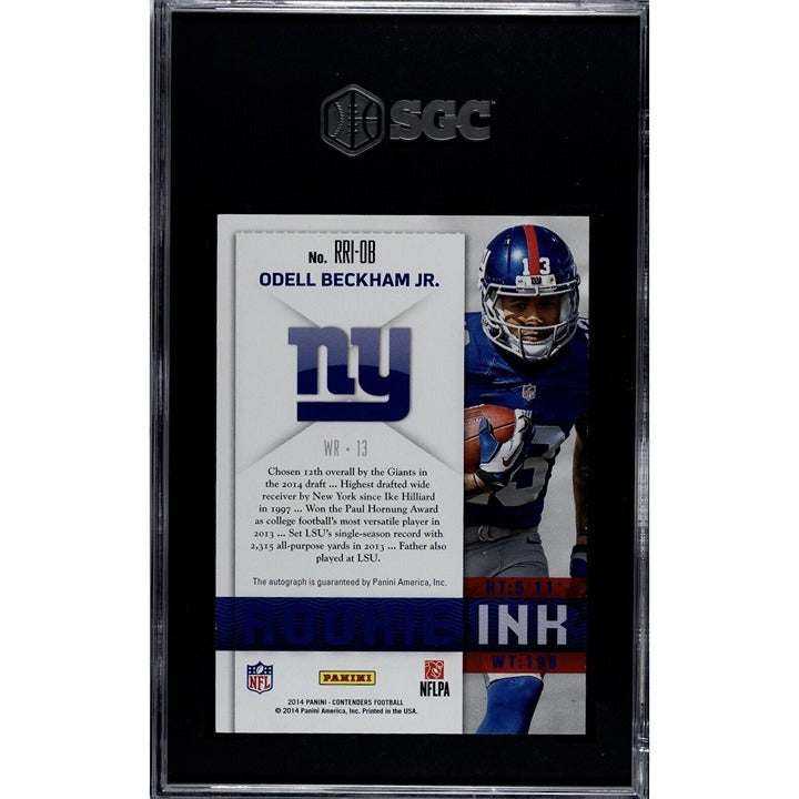 2014 Panini Contenders Odell Beckham Jr. Rookie Ink autographed graded football card SGC 9.5