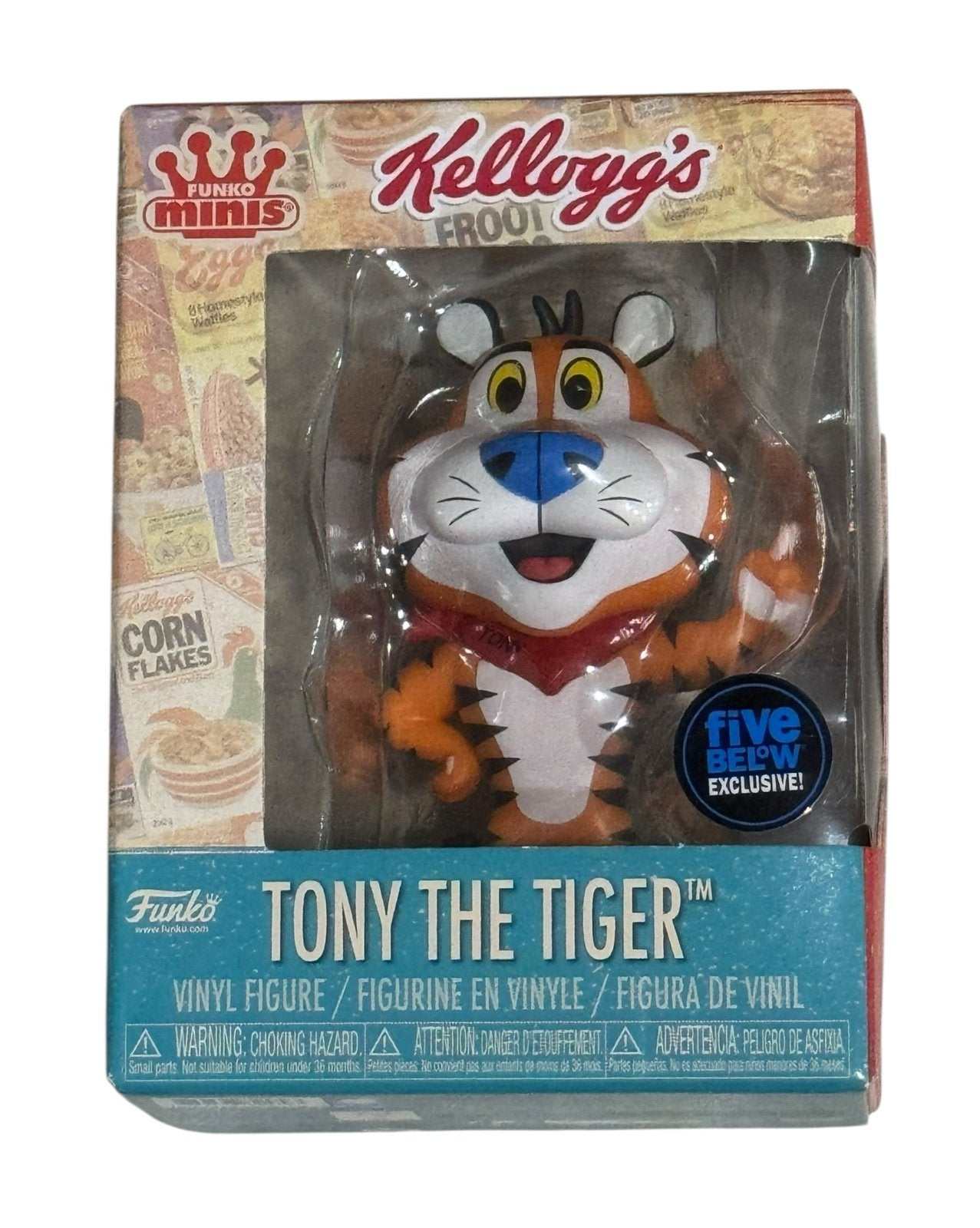 Tony the Tiger Funko Minis vinyl figure in Kellogg's Five Below exclusive mint box packaging