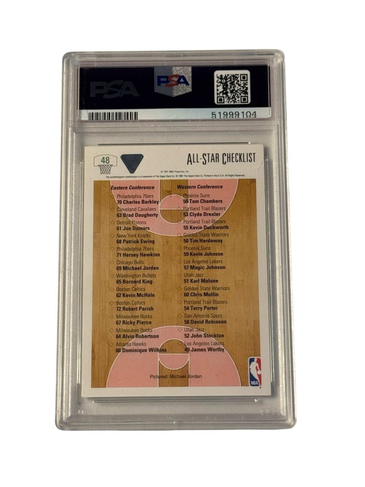 1991 Upper Deck Michael Jordan All Star Checklist PSA 6 card Chicago Bulls