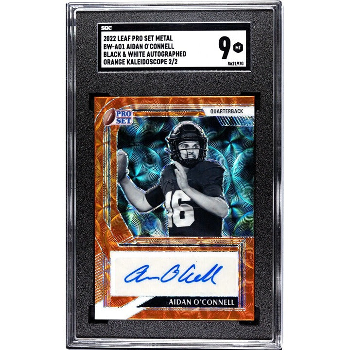 2/2* Aidan O'Connell RC Auto Black/White Kaleidoscope 2022 Leaf Pro Set - SGC 9*
